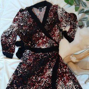 Knit Multi Color Wrap Dress